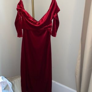 Red velvet dress/ M